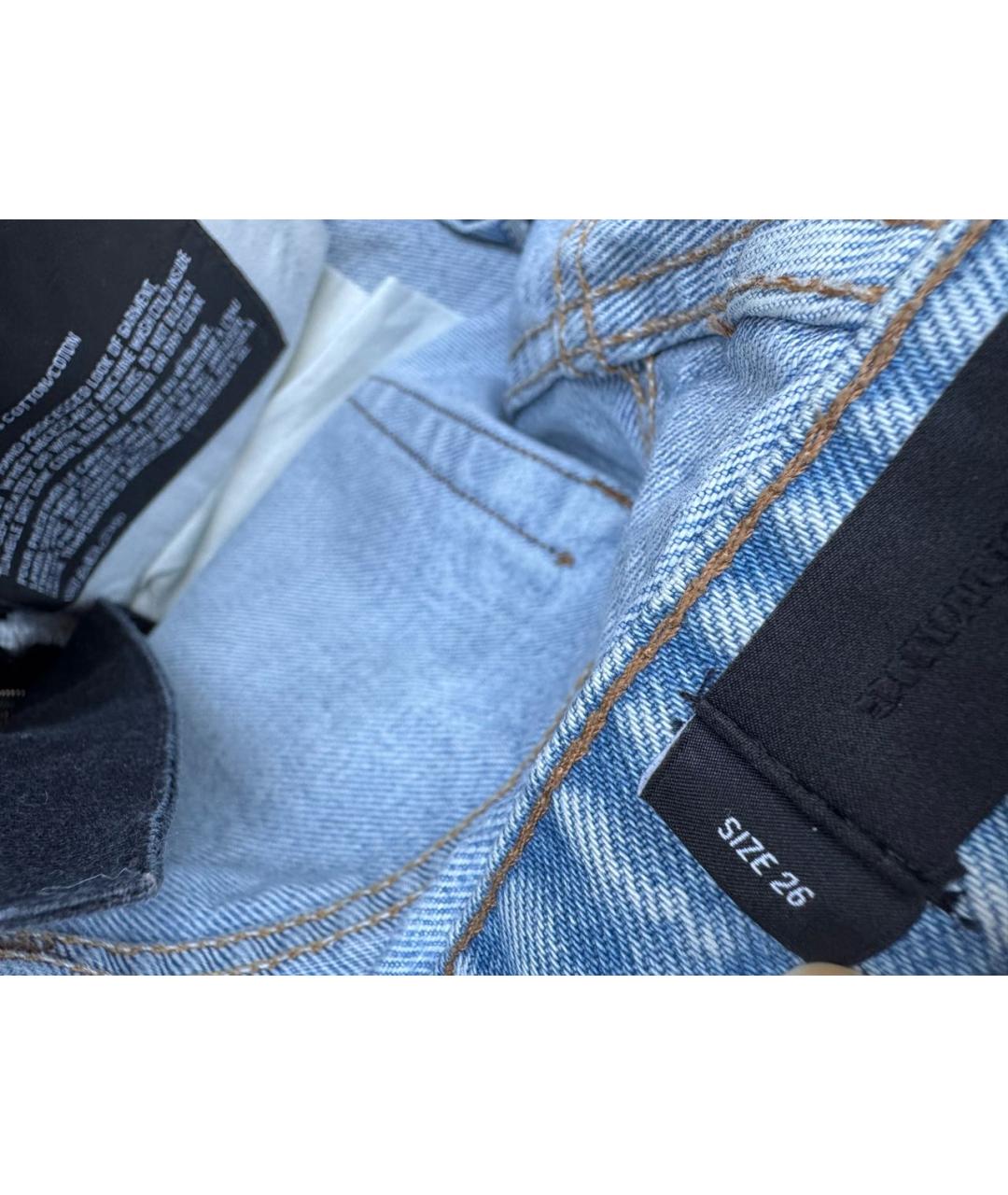 ALEXANDER WANG Голубые хлопковые джинсы слим, фото 6