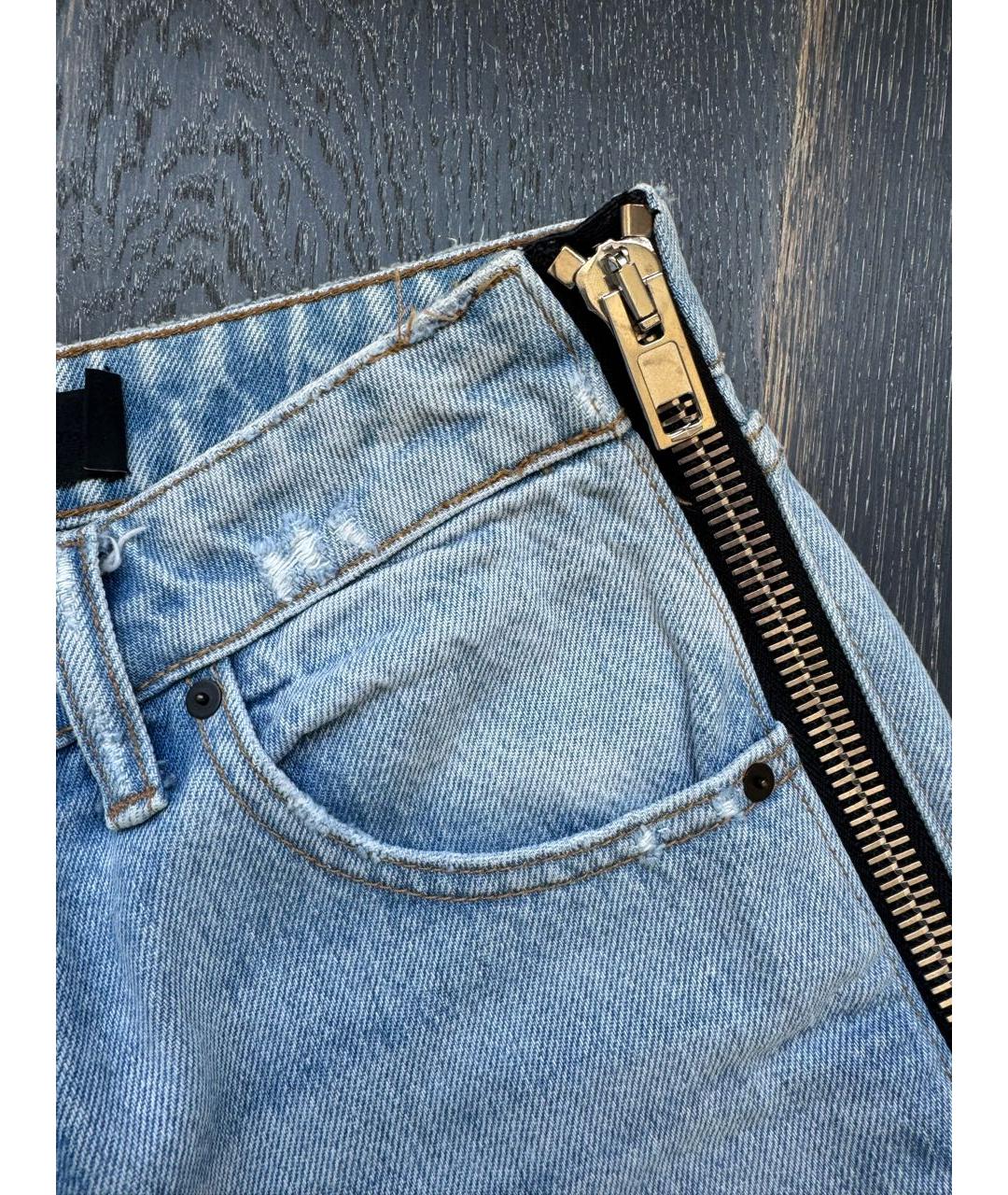 ALEXANDER WANG Голубые хлопковые джинсы слим, фото 5