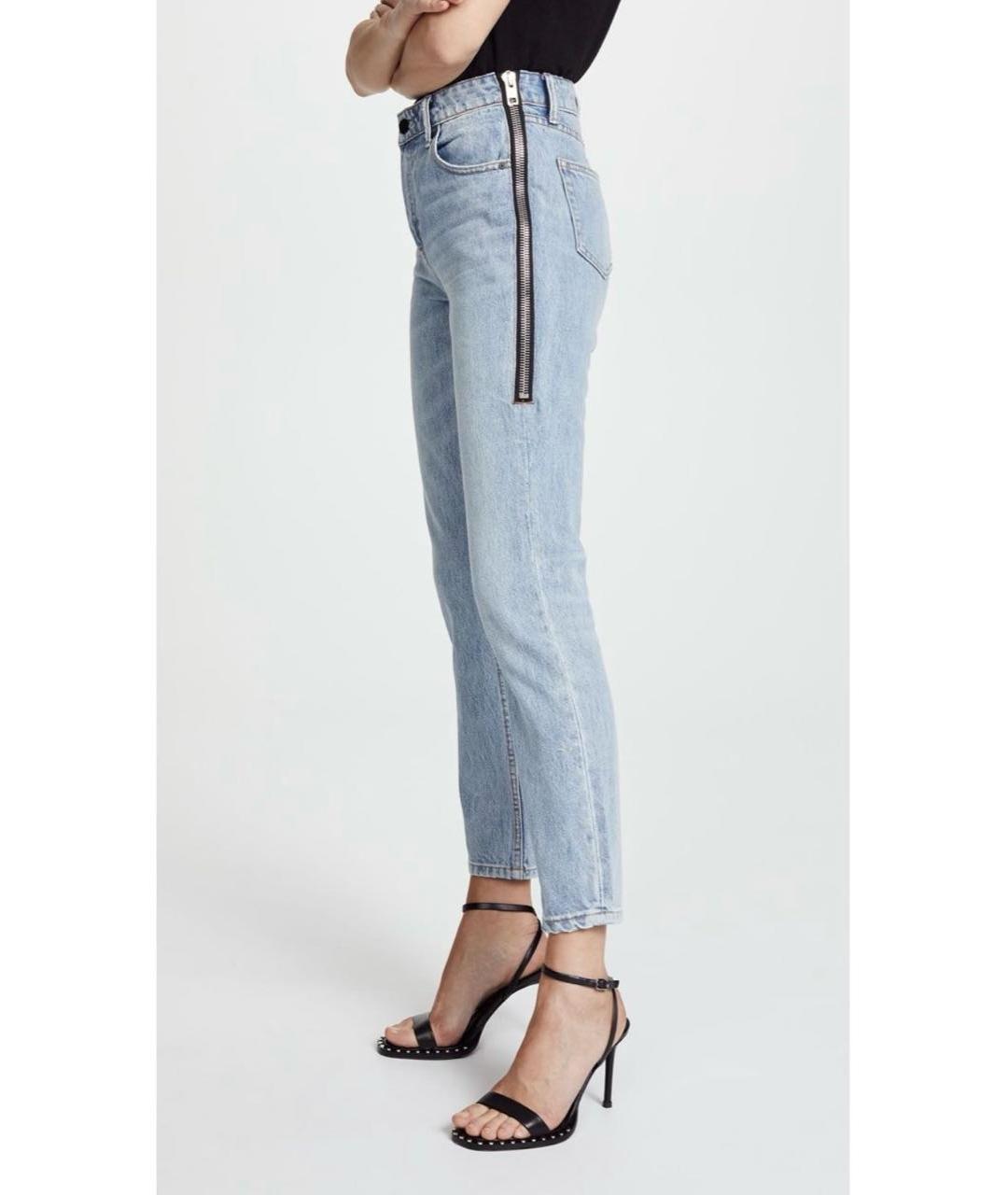 ALEXANDER WANG Голубые хлопковые джинсы слим, фото 8