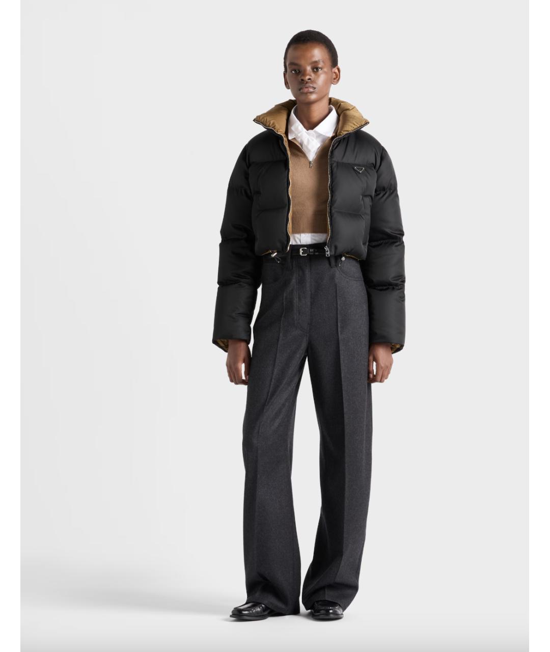 PRADA Черный полиамидовый пуховик, фото 5