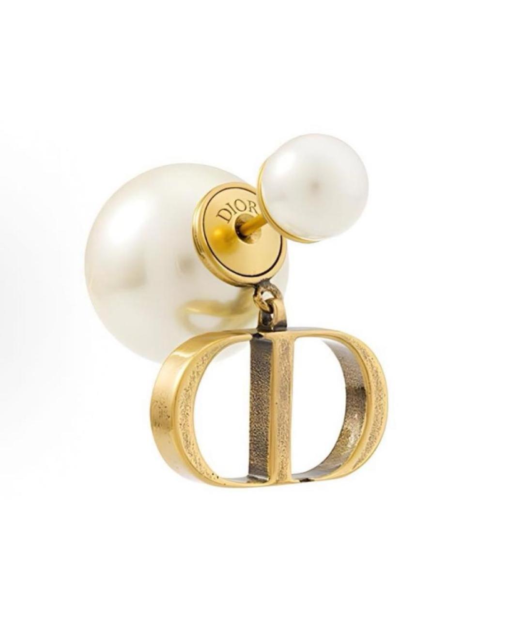 CHRISTIAN DIOR Золотые металлические серьги, фото 3