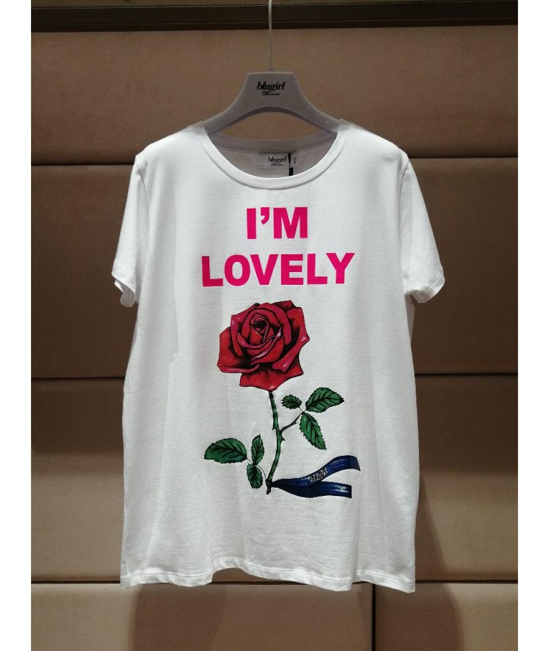 BLUGIRL Белая хлопковая футболка, фото 3