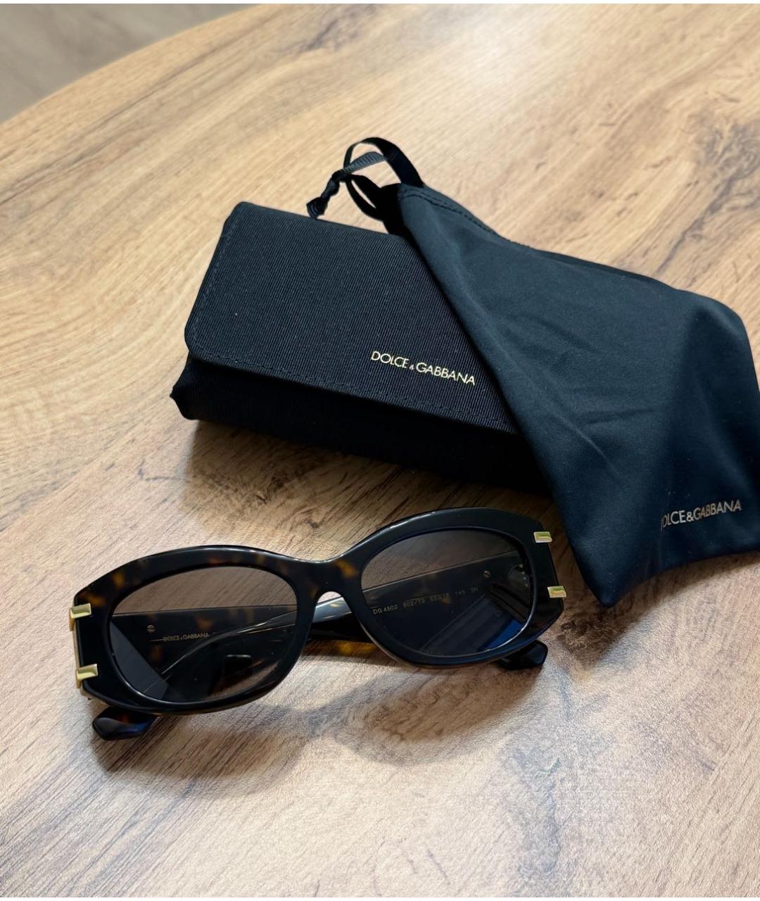 DOLCE&GABBANA Черные пластиковые солнцезащитные очки, фото 4