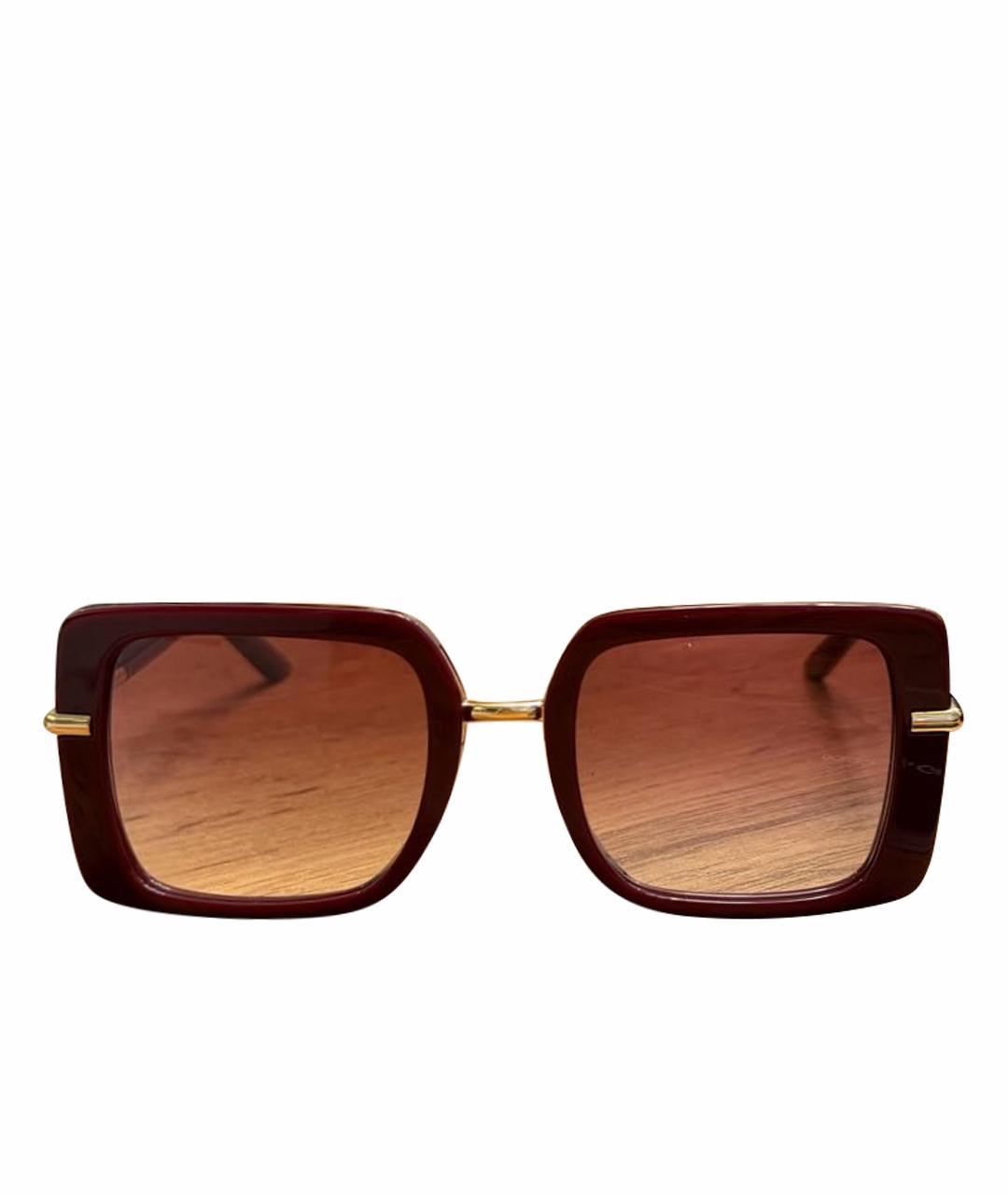 DOLCE&GABBANA Бордовые пластиковые солнцезащитные очки, фото 1