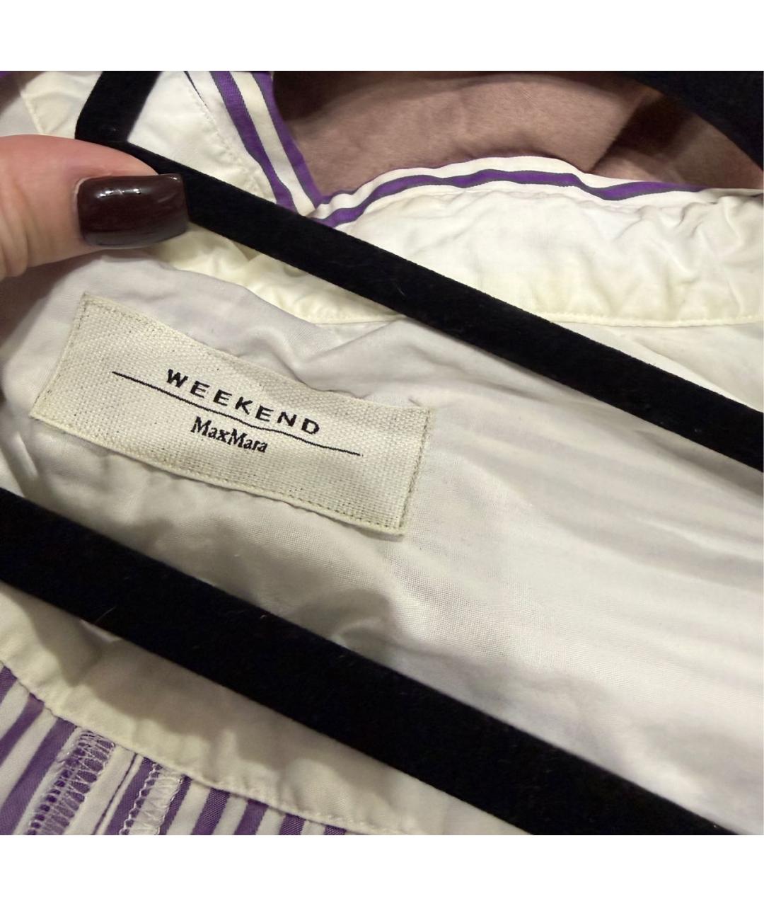 WEEKEND MAX MARA Фиолетовая хлопко-эластановая рубашка, фото 3