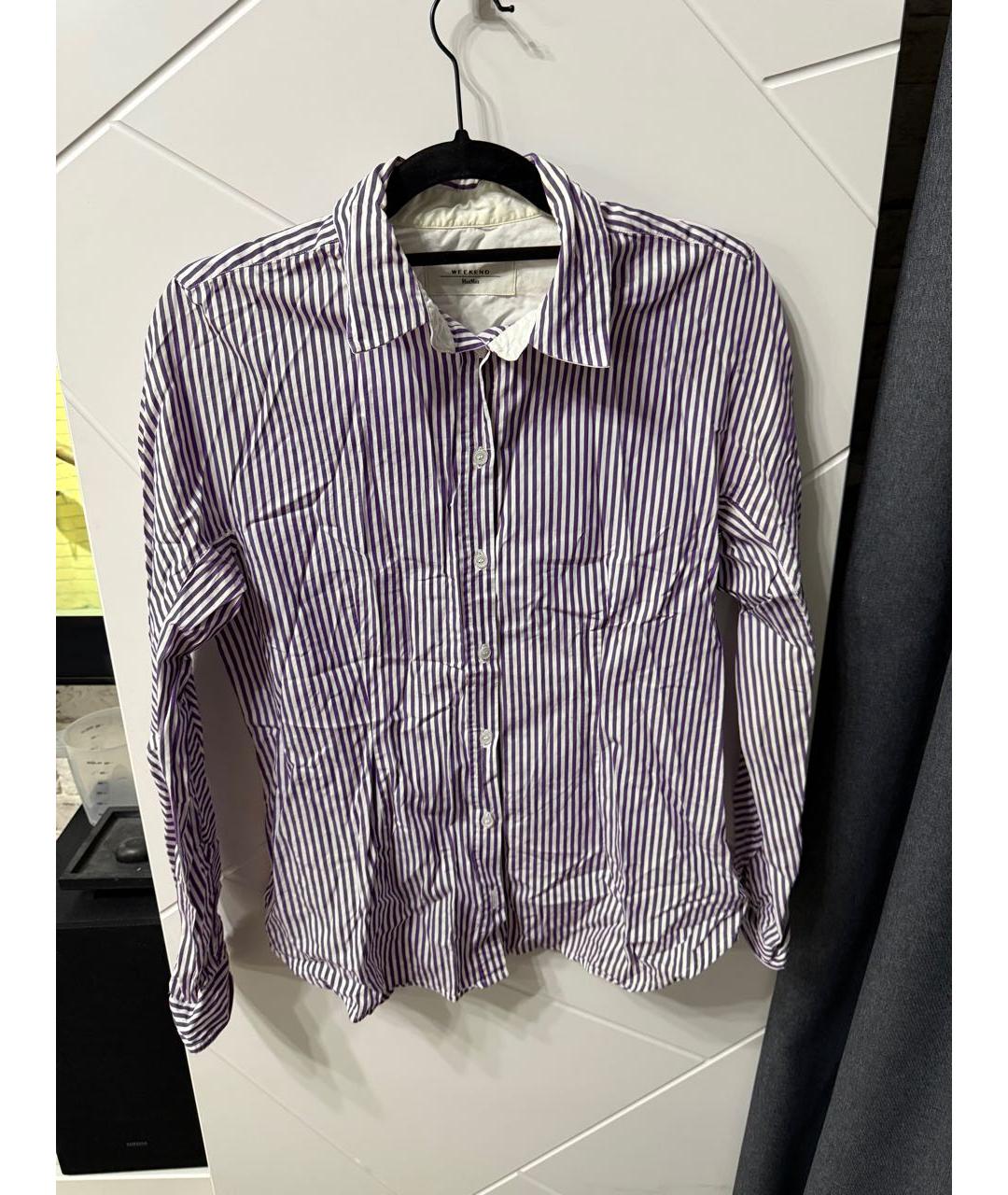 WEEKEND MAX MARA Фиолетовая хлопко-эластановая рубашка, фото 6