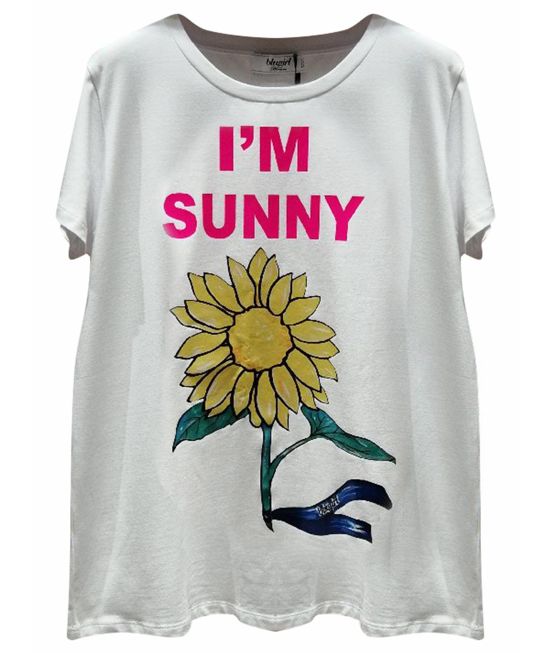 BLUGIRL Белая хлопковая футболка, фото 1