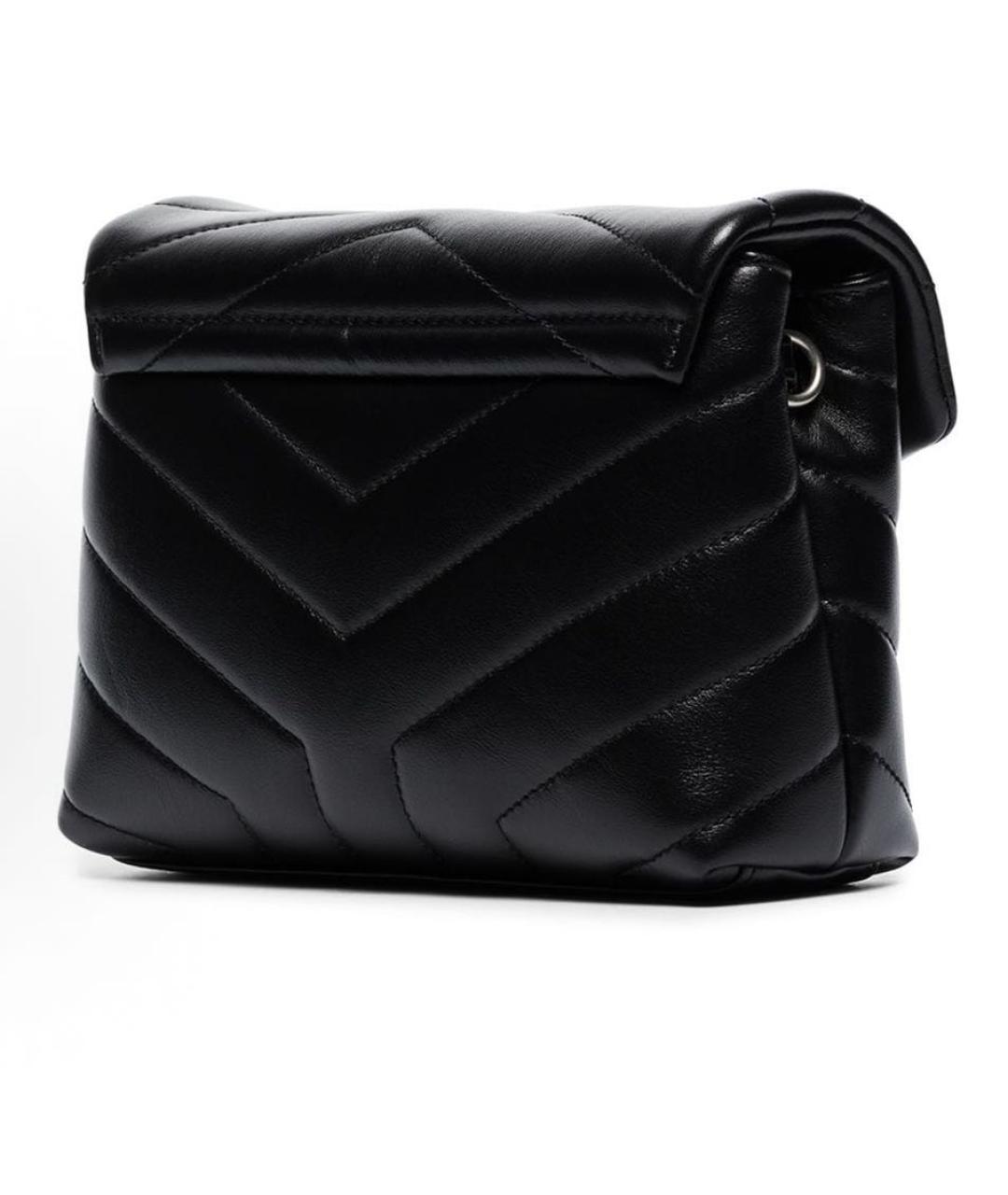 SAINT LAURENT Черная кожаная сумка через плечо, фото 3