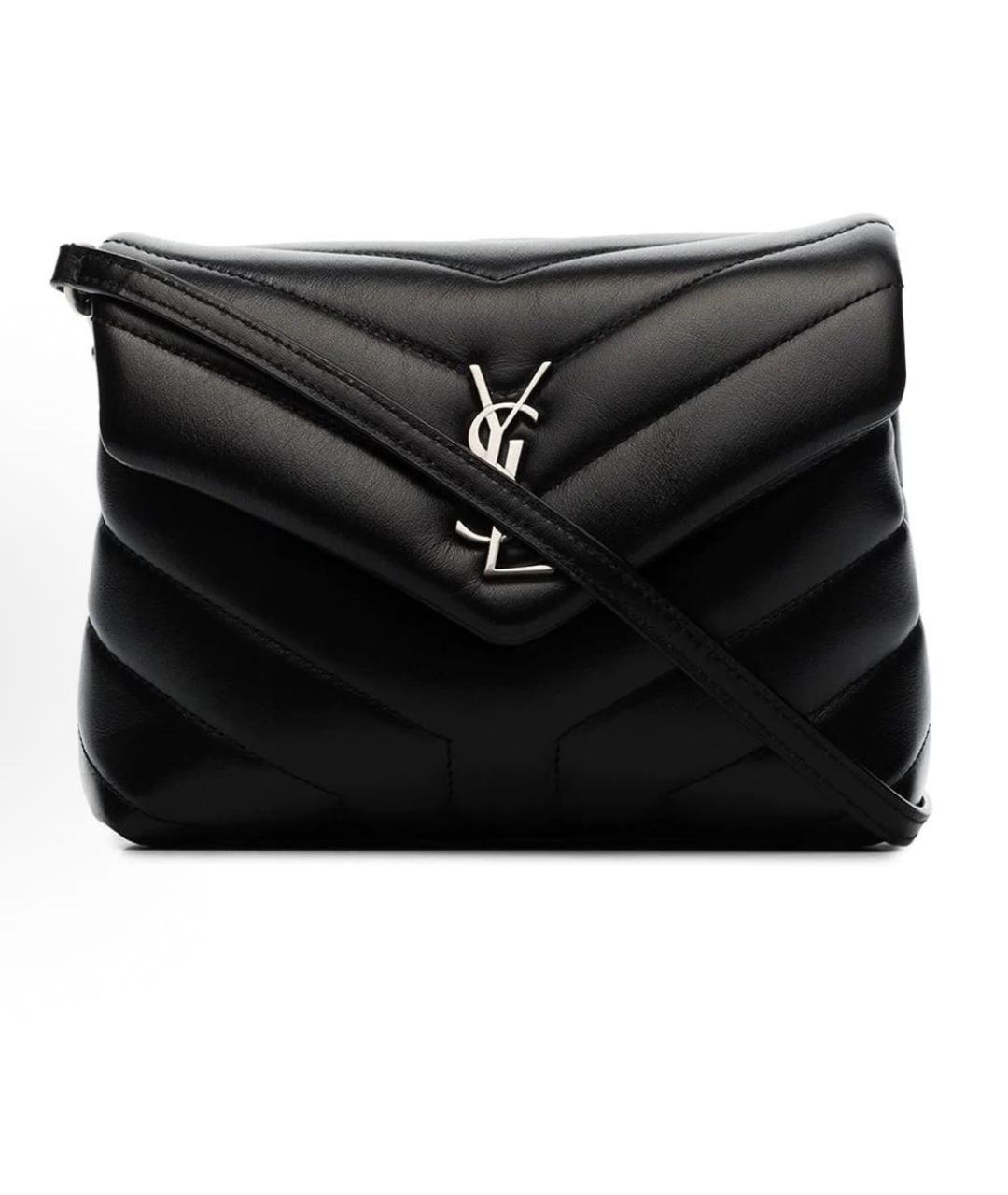 SAINT LAURENT Черная кожаная сумка через плечо, фото 4