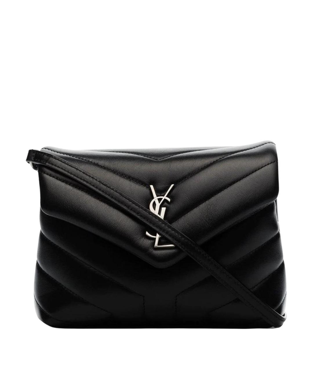 SAINT LAURENT Черная кожаная сумка через плечо, фото 1