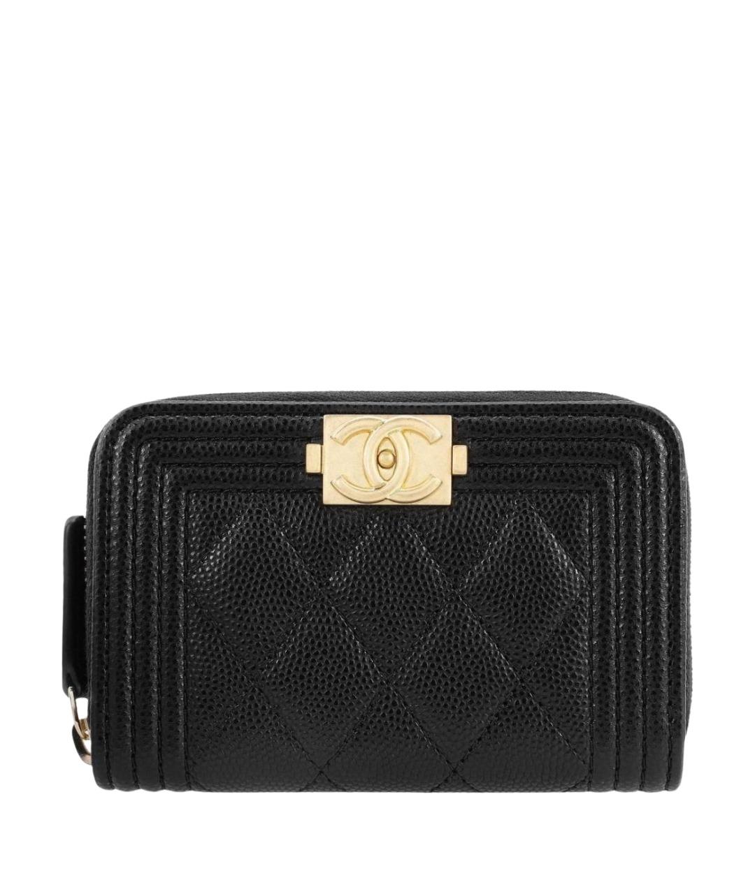 CHANEL Черный кожаный кошелек, фото 1