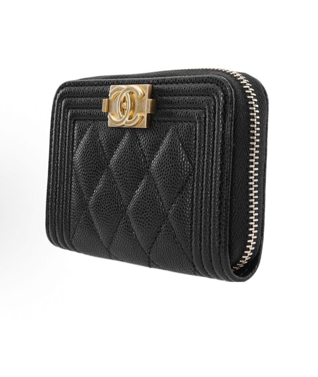 CHANEL Черный кожаный кошелек, фото 2