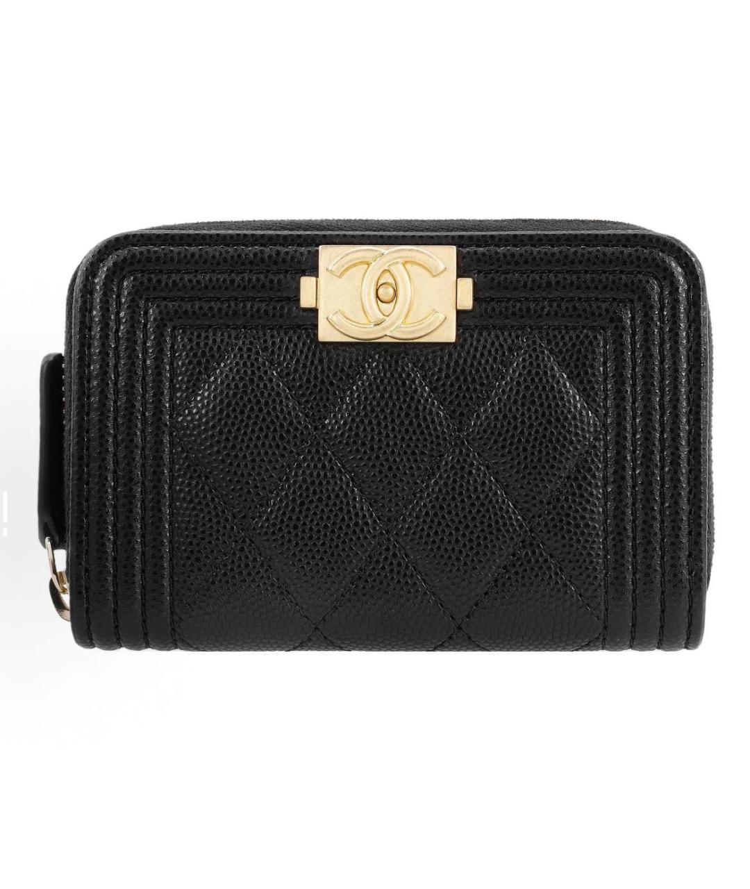 CHANEL Черный кожаный кошелек, фото 5