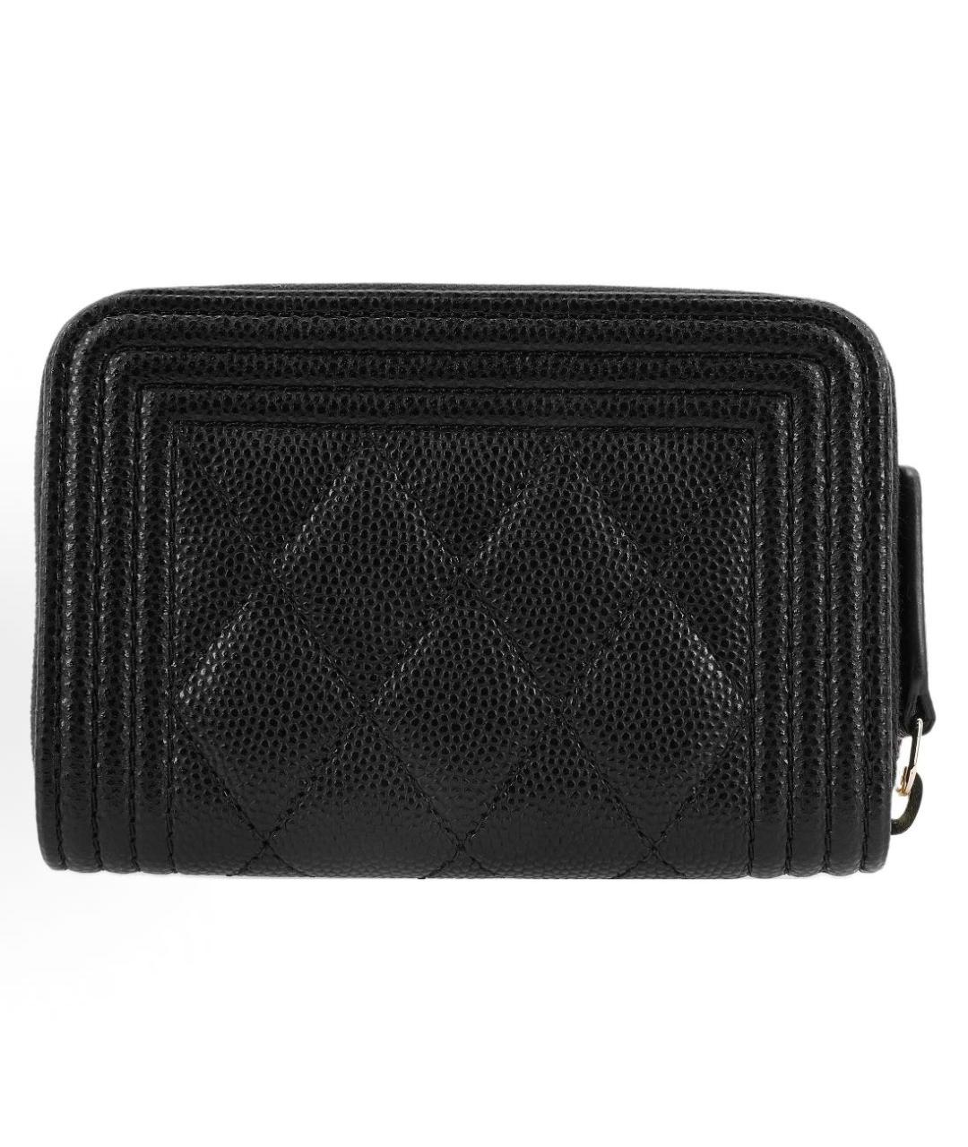 CHANEL Черный кожаный кошелек, фото 3