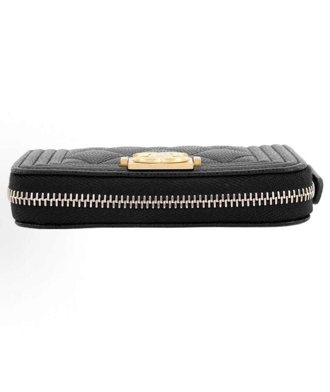 CHANEL Черный кожаный кошелек, фото 4