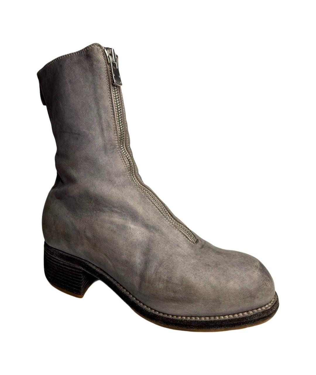 GUIDI Антрацитовые кожаные полусапоги, фото 2