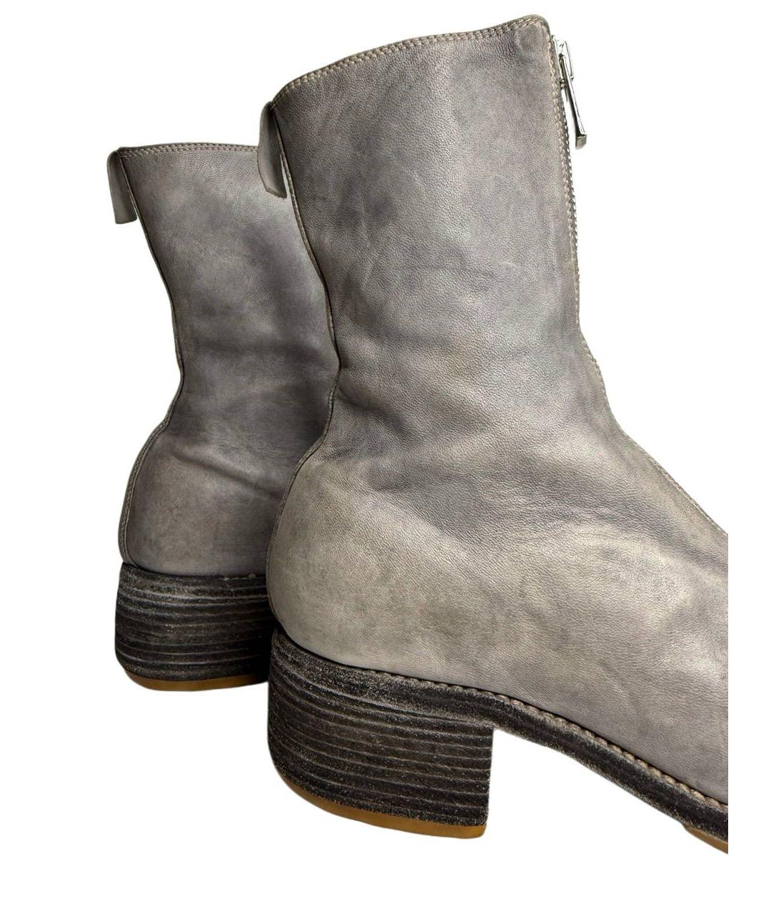 GUIDI Антрацитовые кожаные полусапоги, фото 4