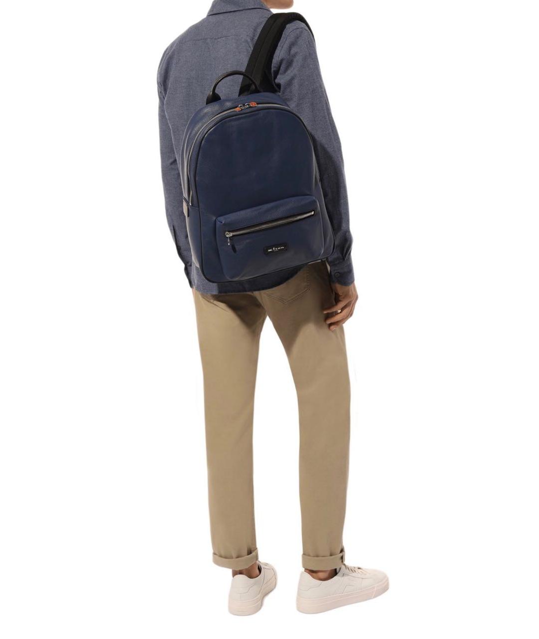 KITON Темно-синий тканевый рюкзак, фото 2