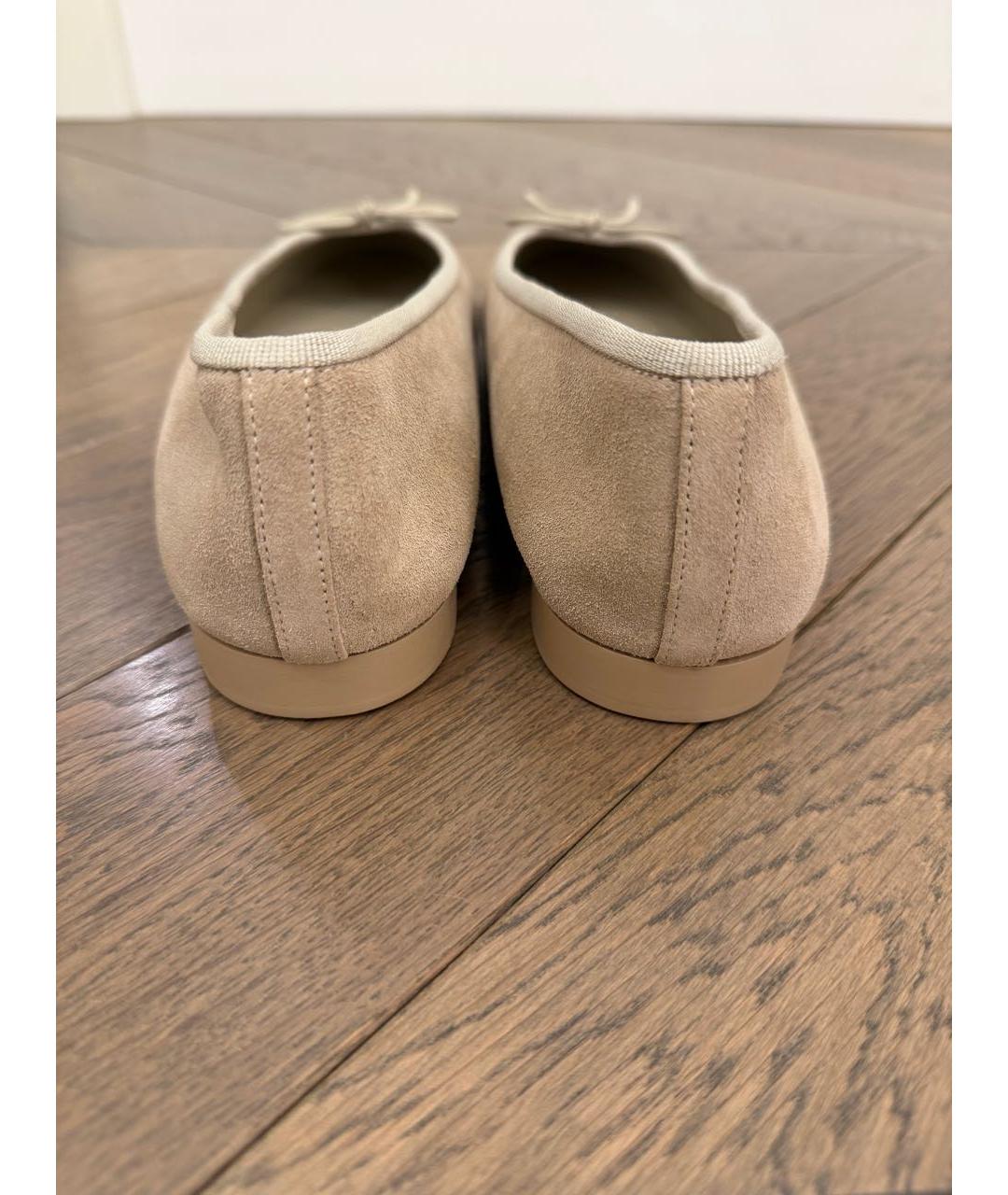 CHANEL Бежевые замшевые балетки, фото 4