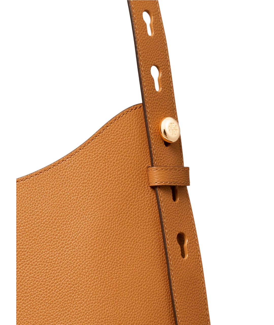 TORY BURCH Бежевая кожаная сумка с короткими ручками, фото 2