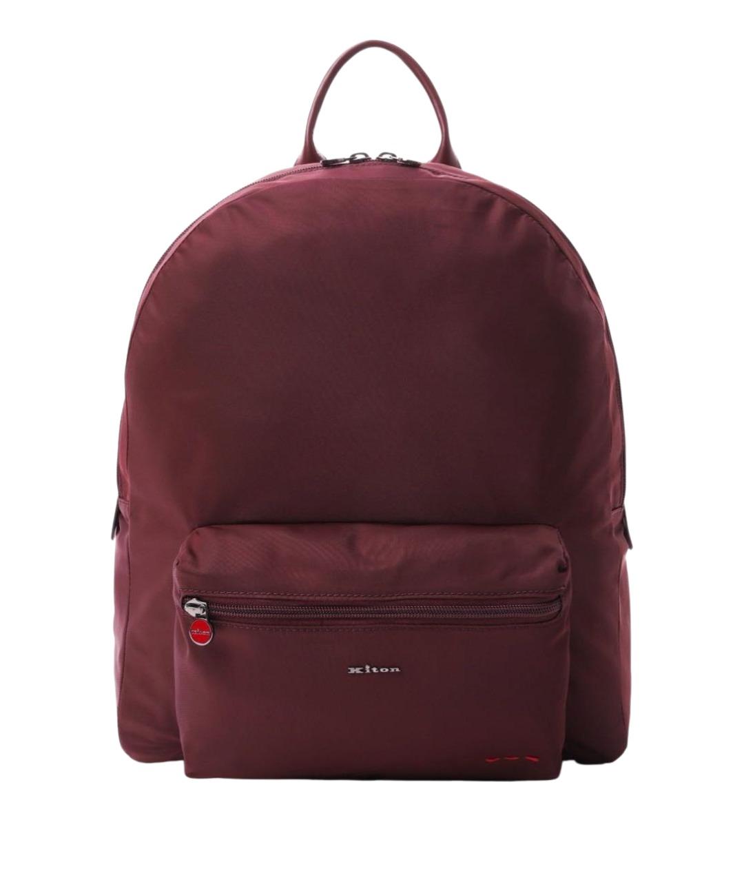 KITON Бордовый тканевый рюкзак, фото 1