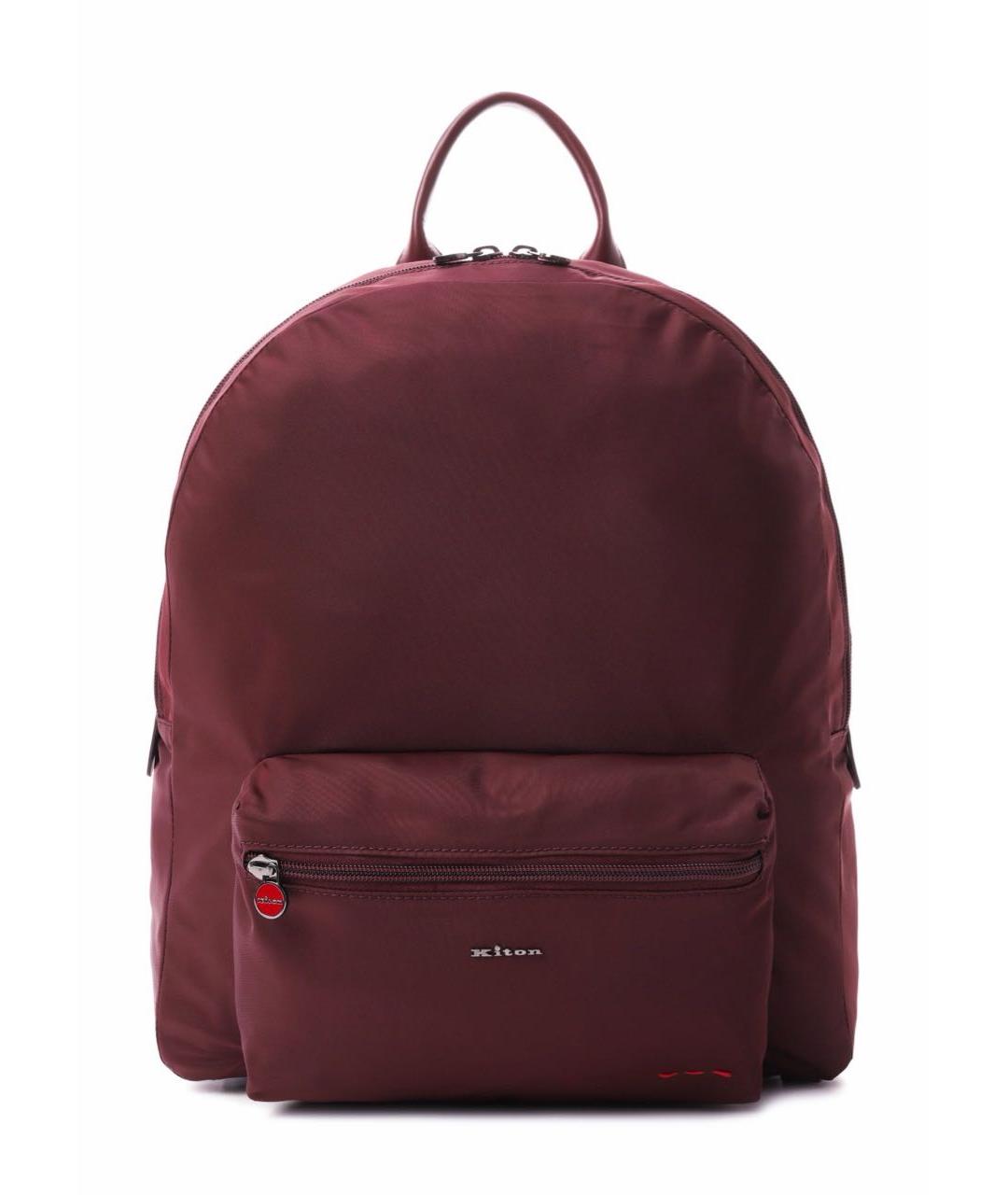 KITON Бордовый тканевый рюкзак, фото 8