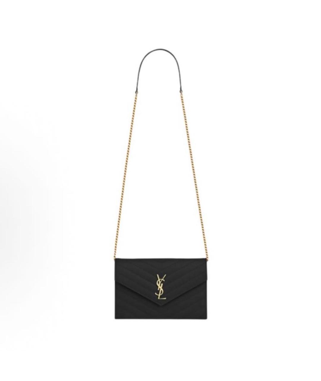 SAINT LAURENT Черная кожаная сумка через плечо, фото 4