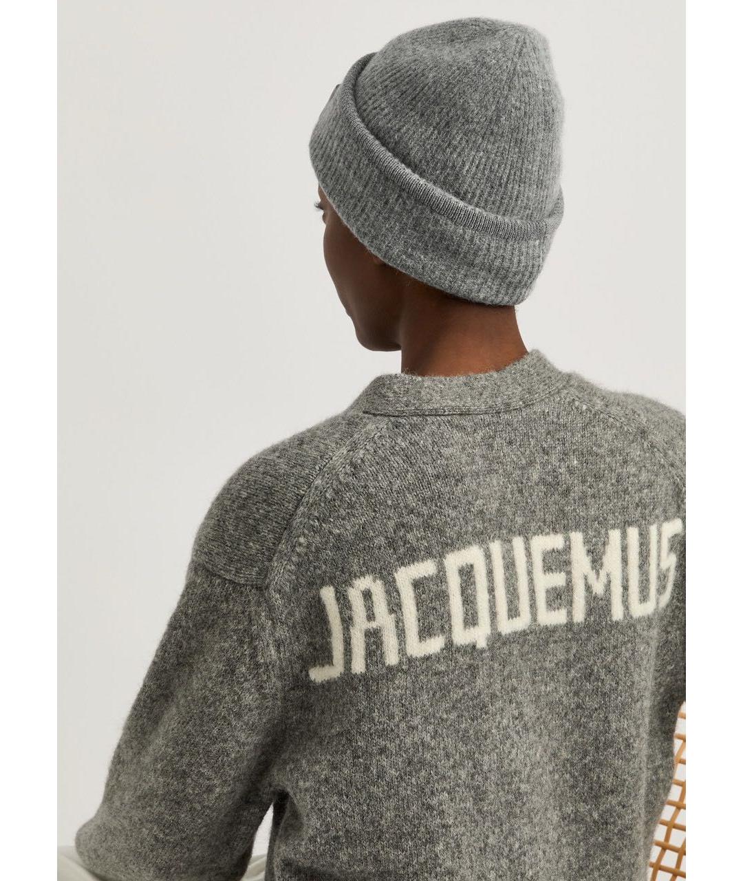 JACQUEMUS Серая шерстяная шапка, фото 8