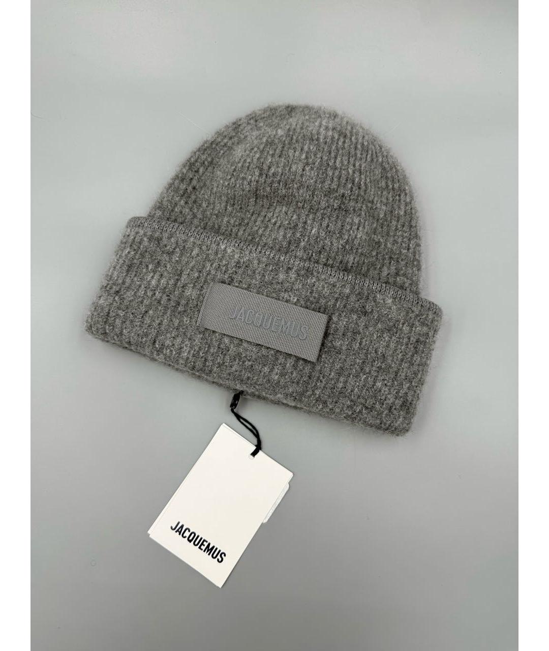JACQUEMUS Серая шерстяная шапка, фото 2