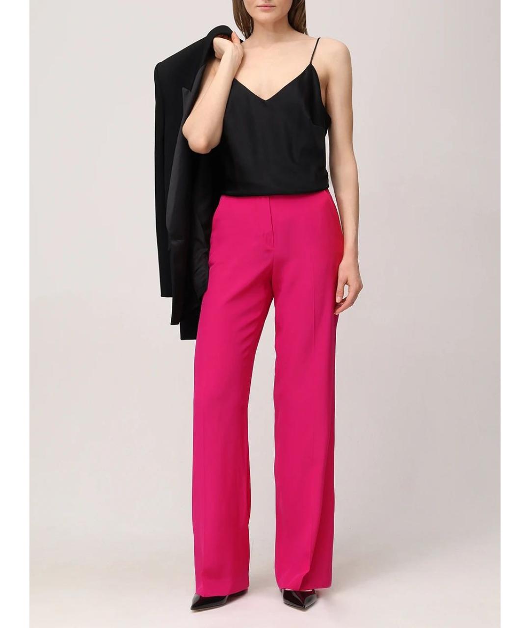 KITON Фуксия шелковые брюки широкие, фото 7