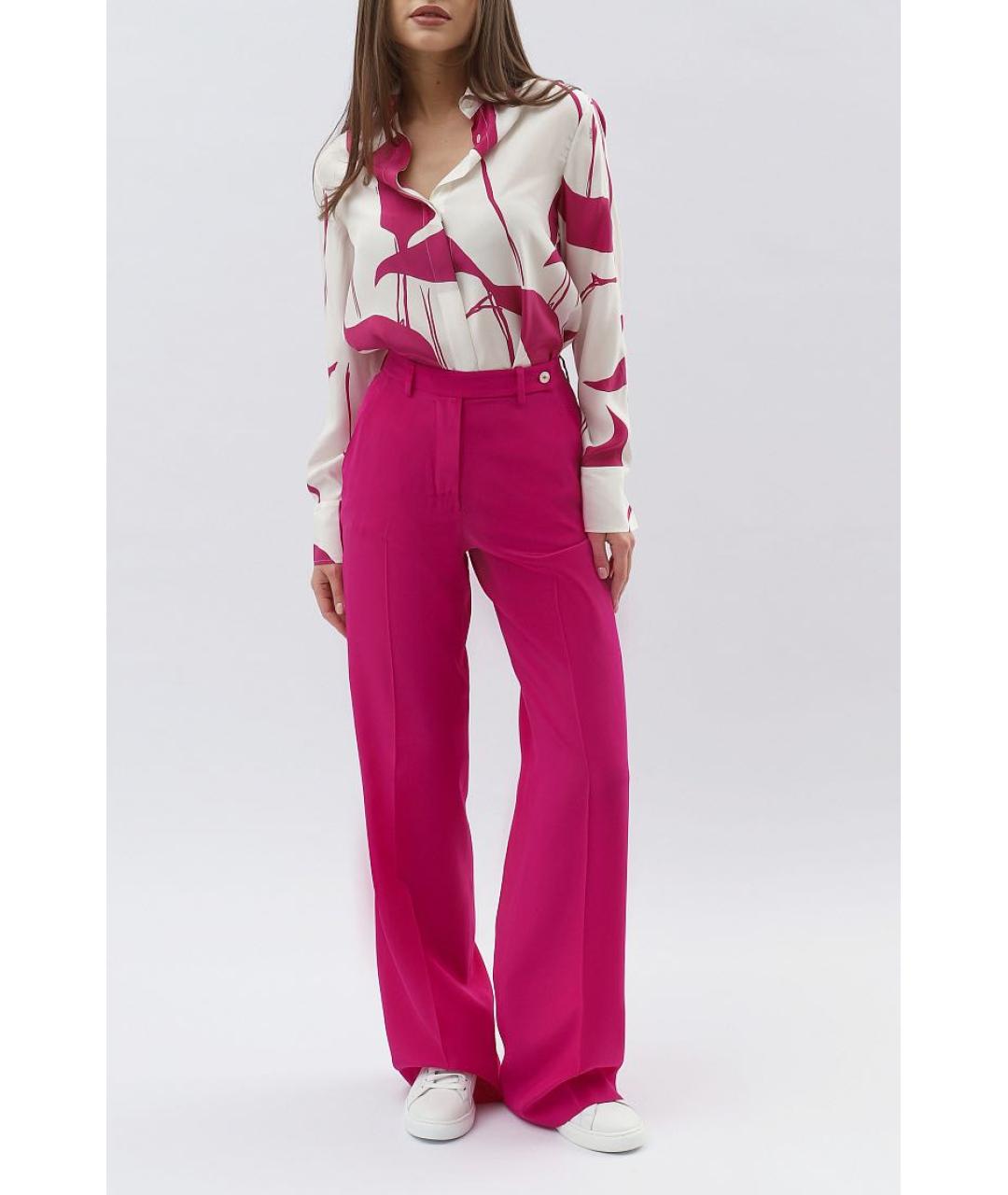 KITON Фуксия шелковые брюки широкие, фото 2