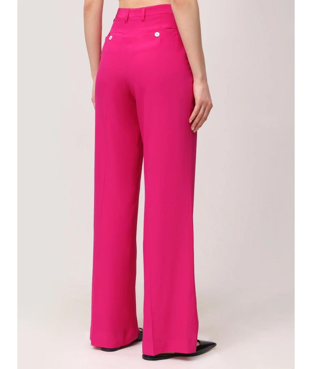 KITON Фуксия шелковые брюки широкие, фото 8