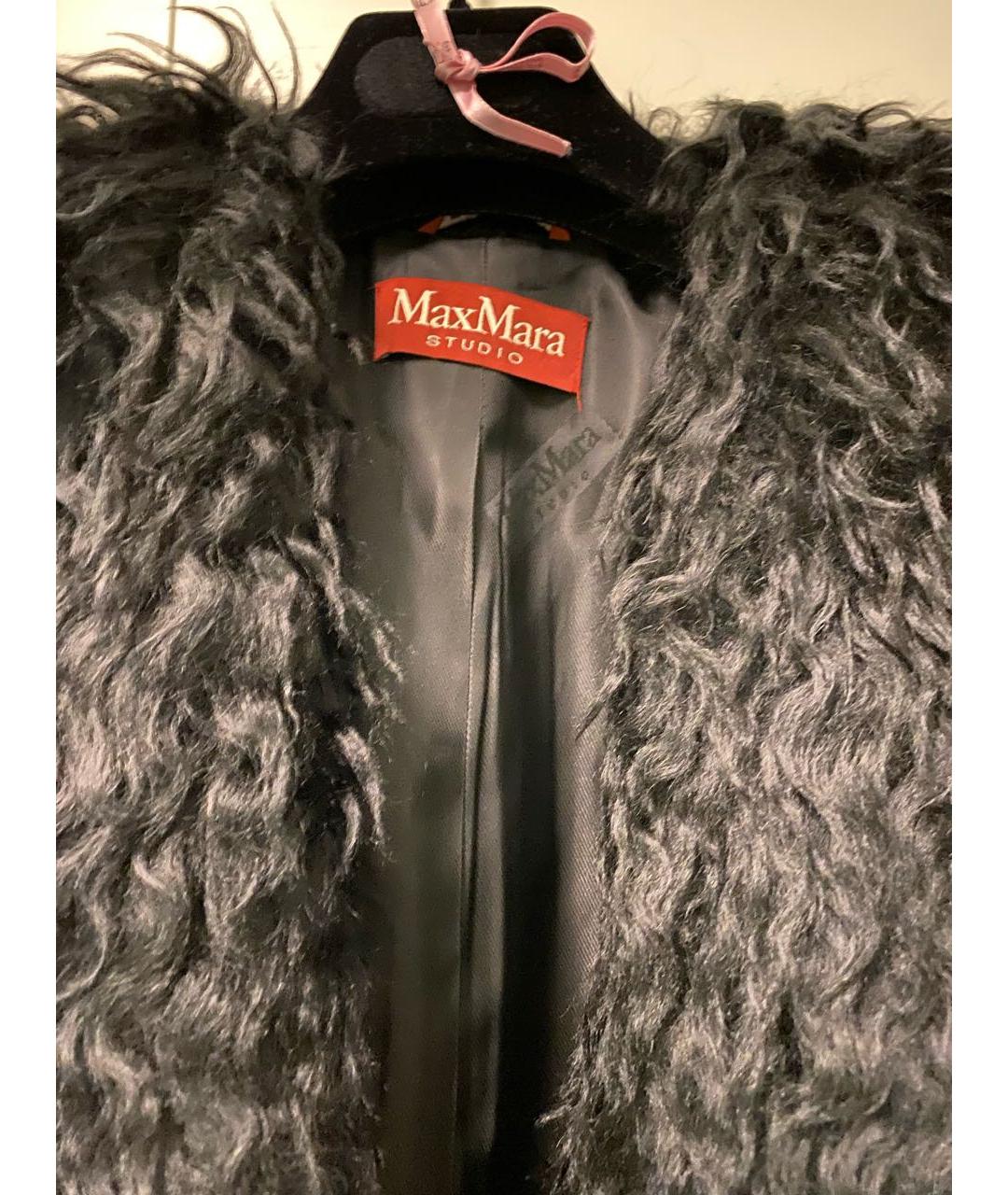 MAX MARA STUDIO Черное шерстяное пальто, фото 3