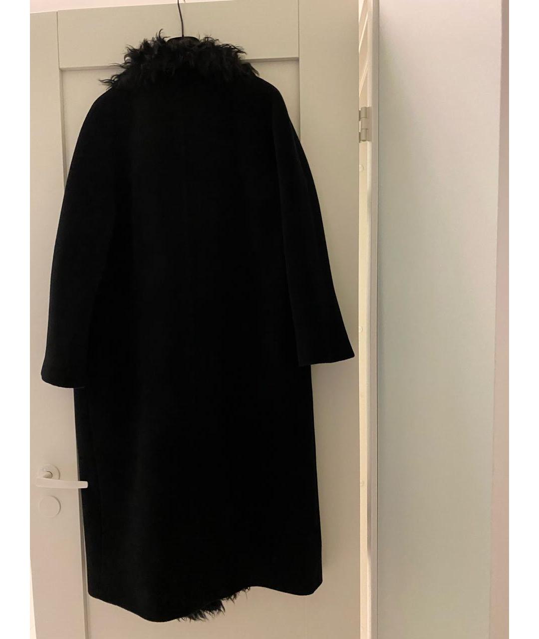 MAX MARA STUDIO Черное шерстяное пальто, фото 2