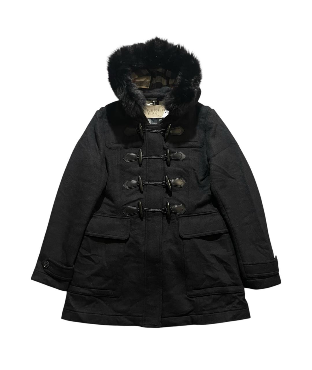 BURBERRY Черное шерстяное пальто, фото 1