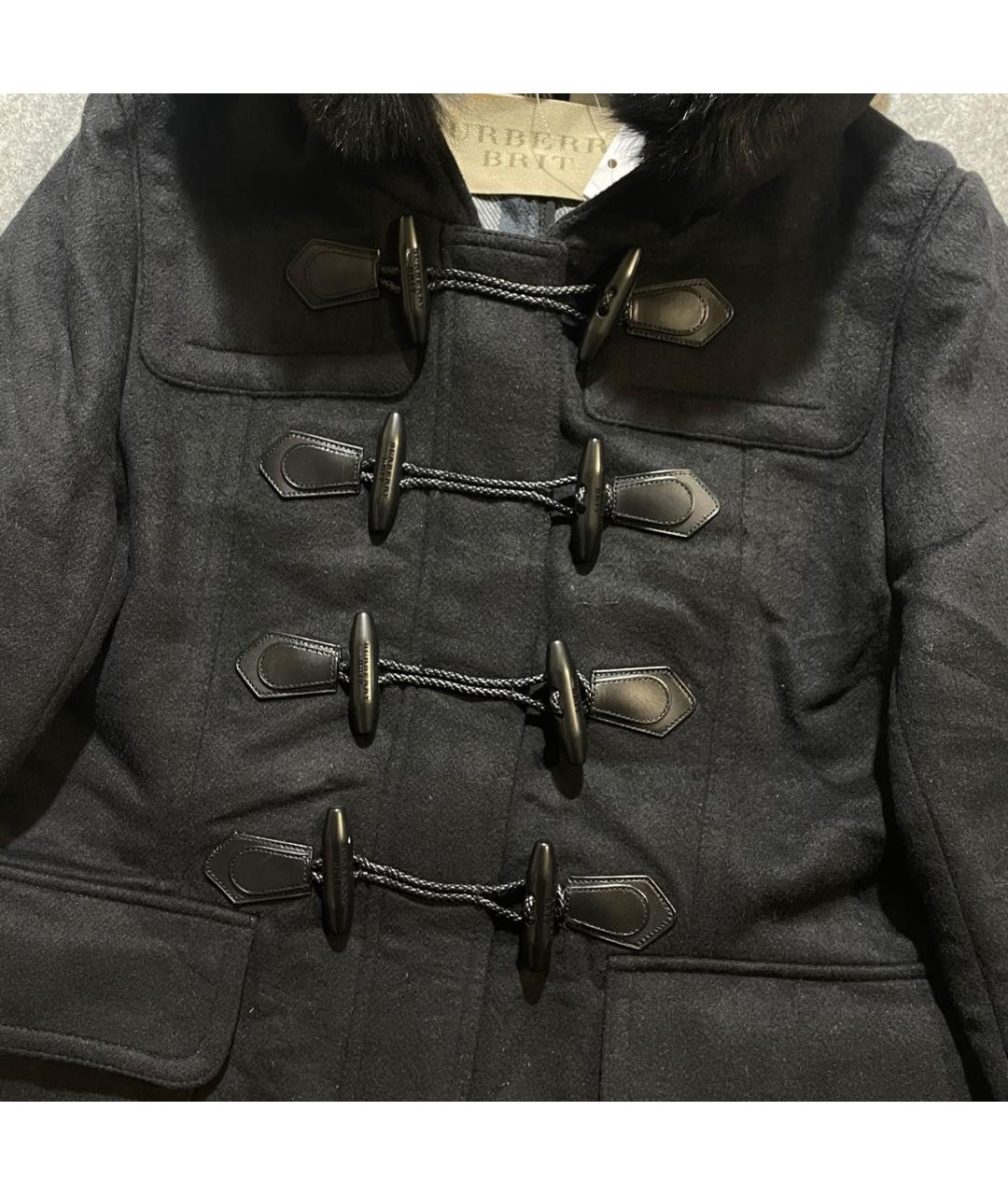 BURBERRY Черное шерстяное пальто, фото 2