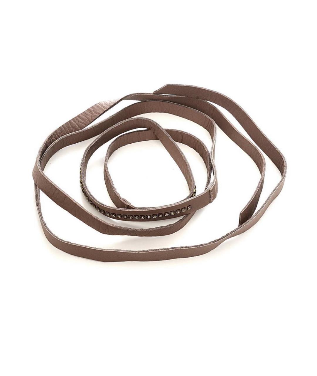 TWIN-SET Бежевый кожаный ремень, фото 9
