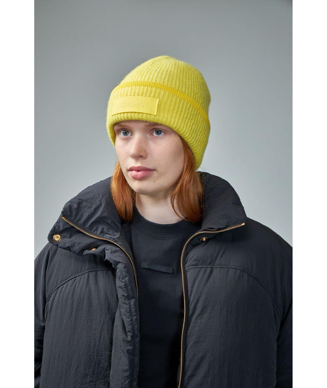JACQUEMUS Желтая шерстяная шапка, фото 8