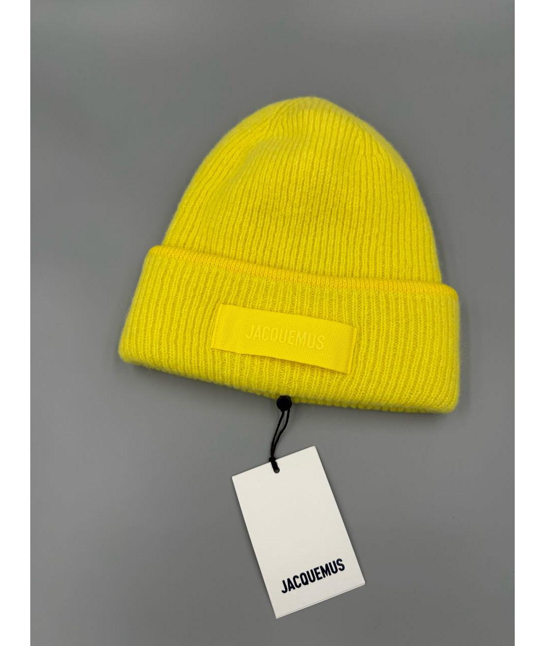 JACQUEMUS Желтая шерстяная шапка, фото 2