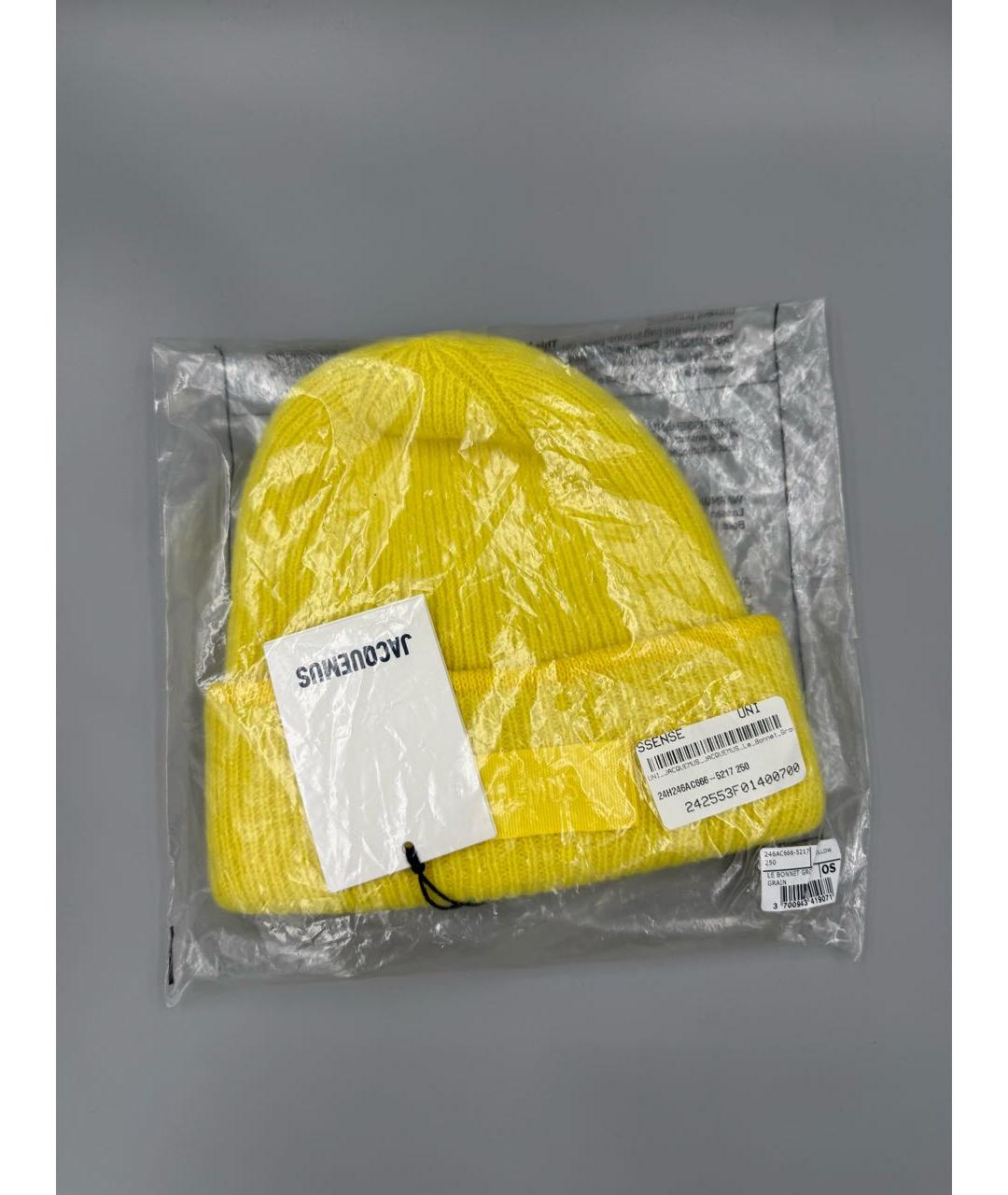JACQUEMUS Желтая шерстяная шапка, фото 6