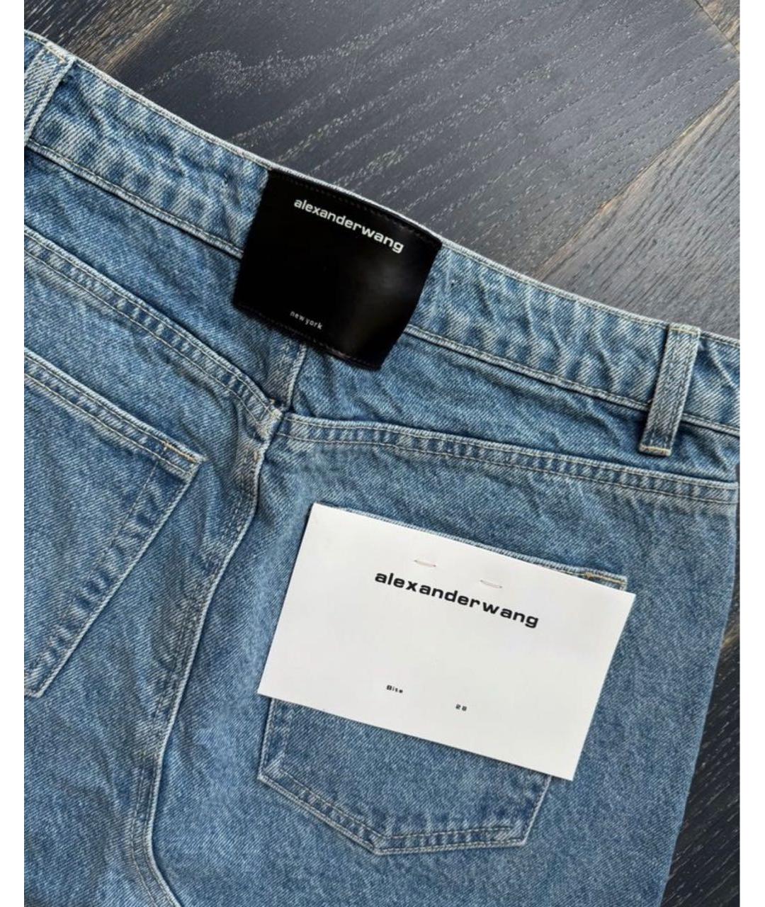 ALEXANDER WANG Голубая деним юбка миди, фото 4