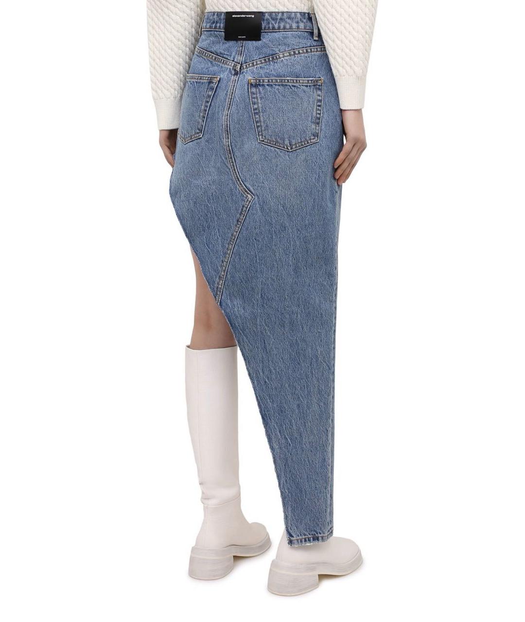 ALEXANDER WANG Голубая деним юбка миди, фото 2