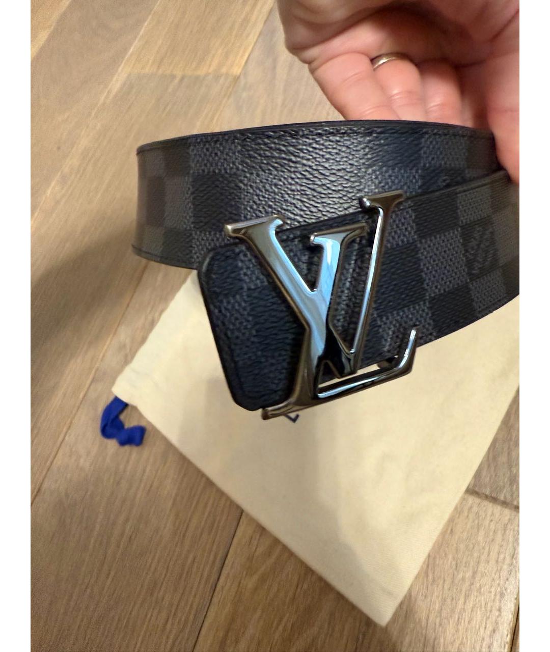 LOUIS VUITTON Серый кожаный ремень, фото 2