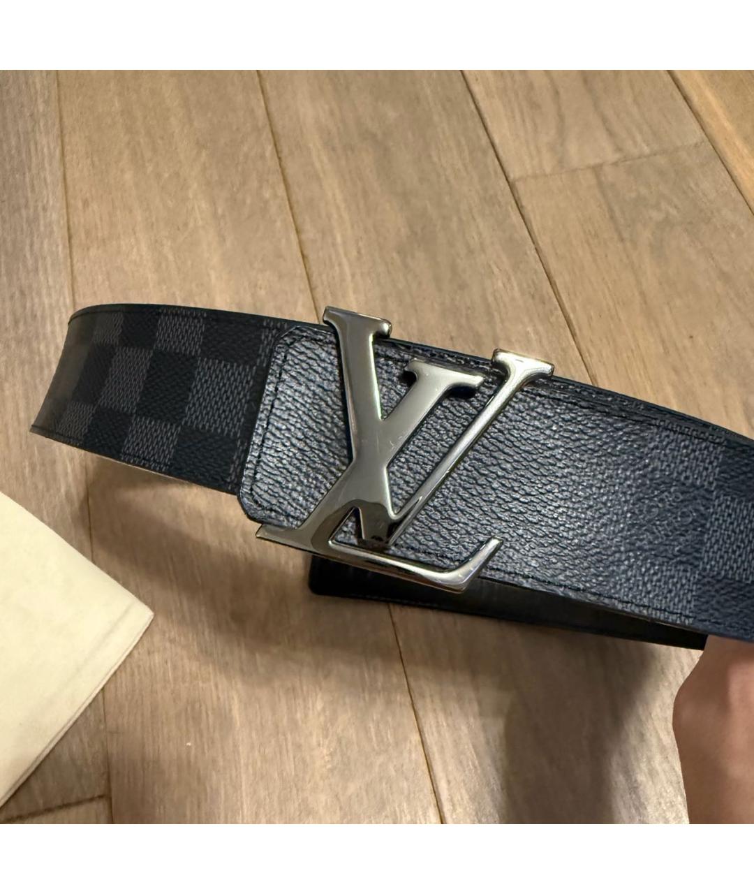 LOUIS VUITTON Серый кожаный ремень, фото 4