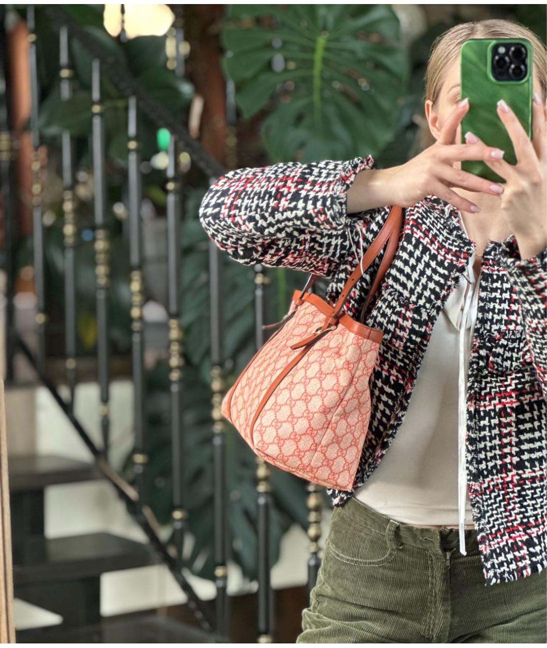 GUCCI Коричневая кожаная сумка с короткими ручками, фото 7