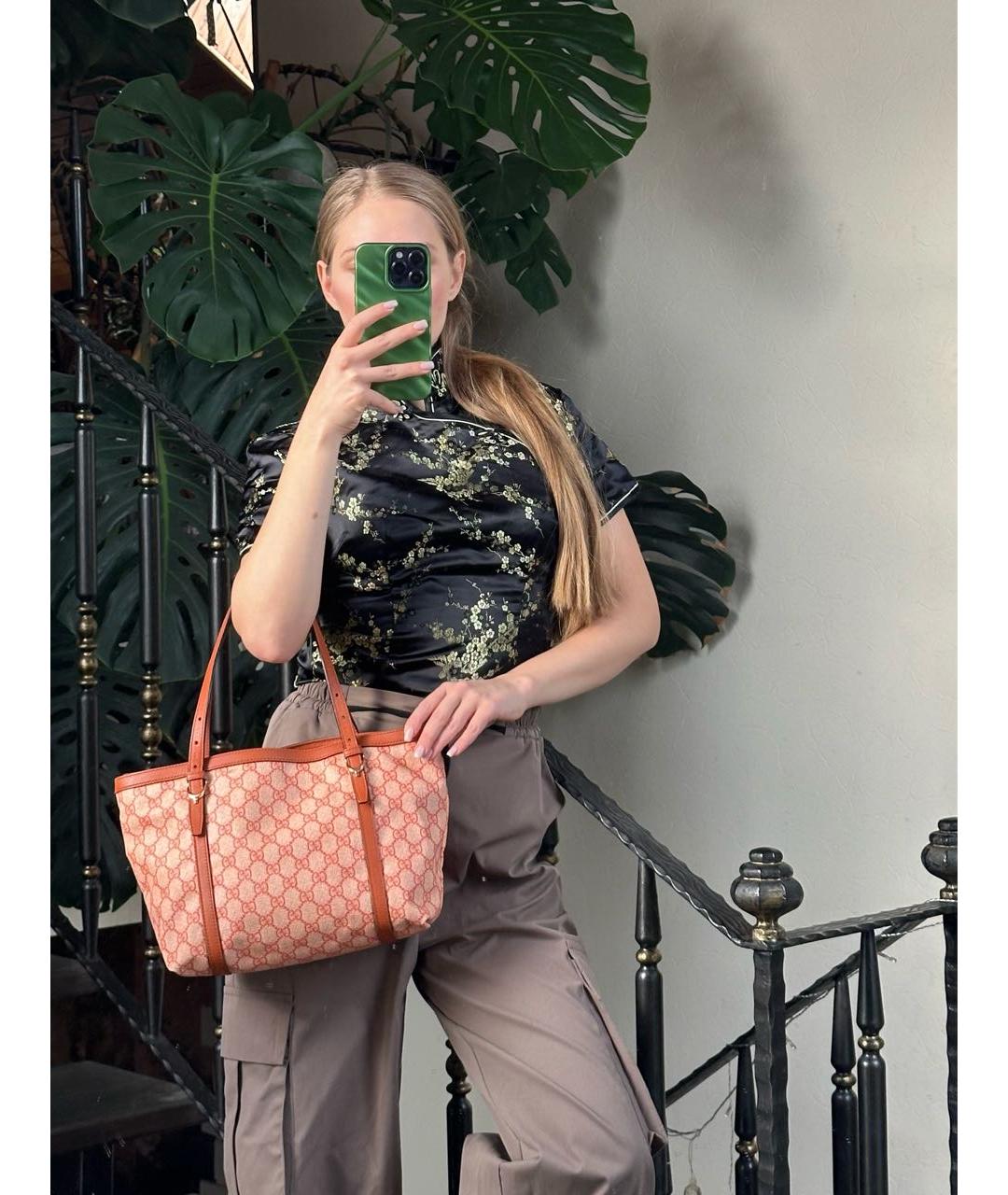 GUCCI Коричневая кожаная сумка с короткими ручками, фото 5