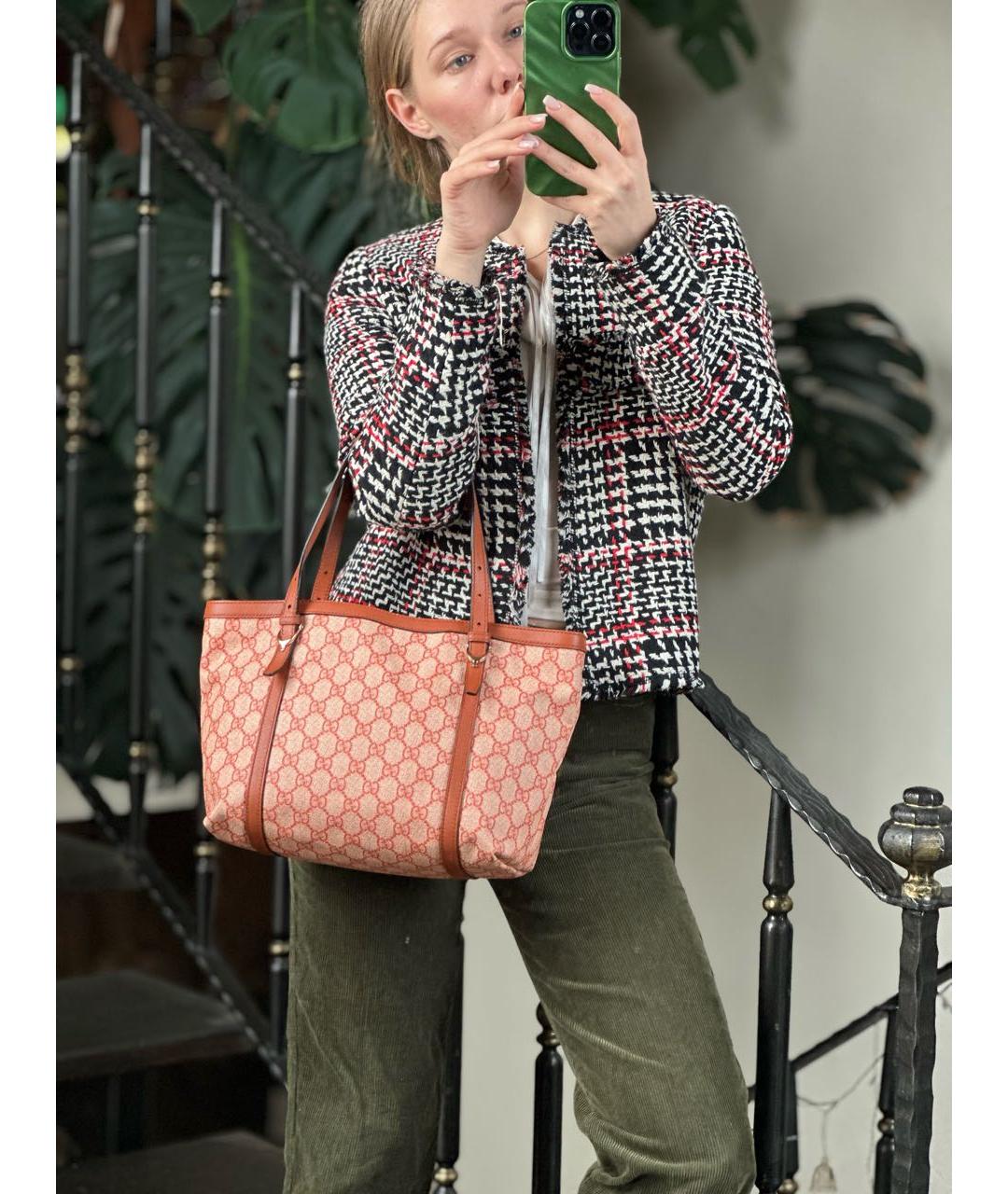 GUCCI Коричневая кожаная сумка с короткими ручками, фото 8