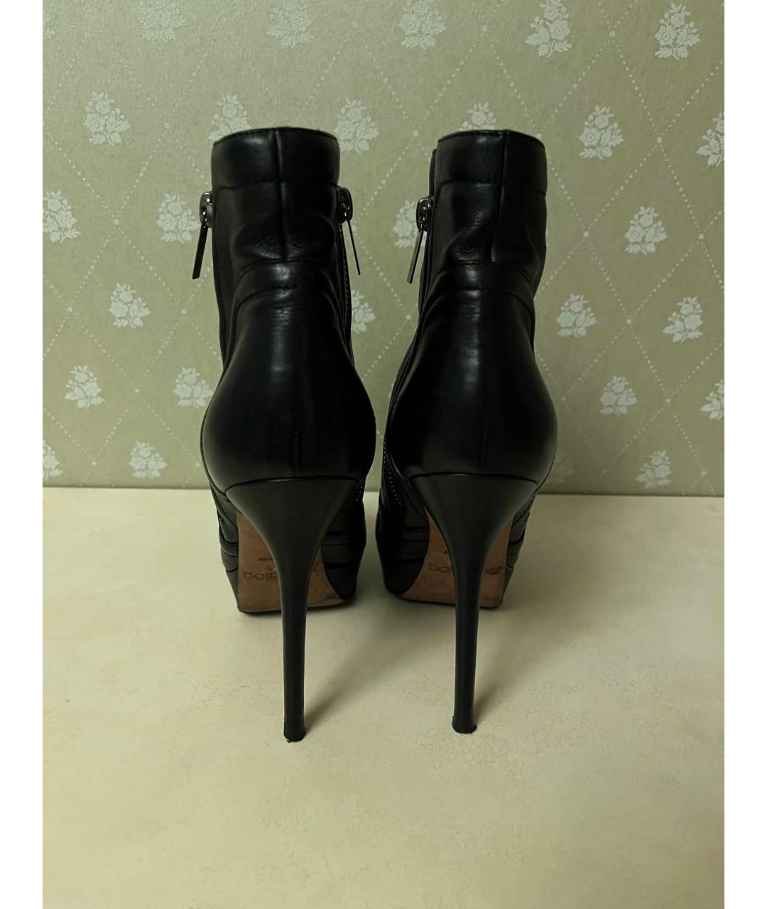 JIMMY CHOO Черные кожаные ботильоны, фото 4