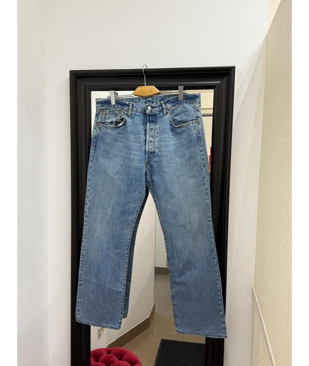 RALPH LAUREN Голубые хлопковые прямые джинсы, фото 2