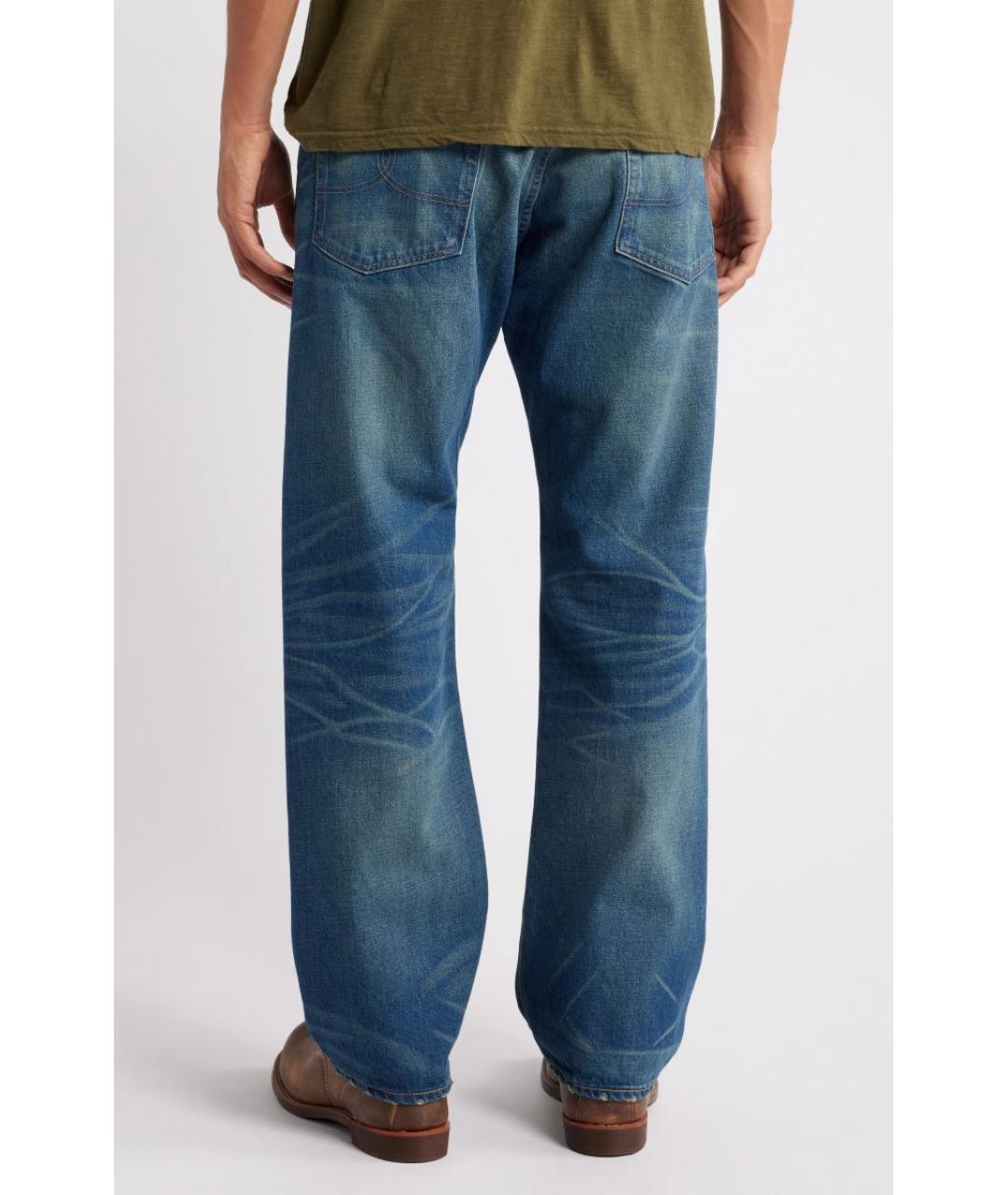 RALPH LAUREN Голубые хлопковые прямые джинсы, фото 9